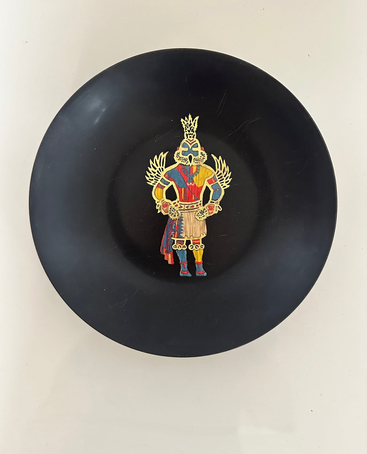 Mid Century Couroc Dish Humming Bird Kachina