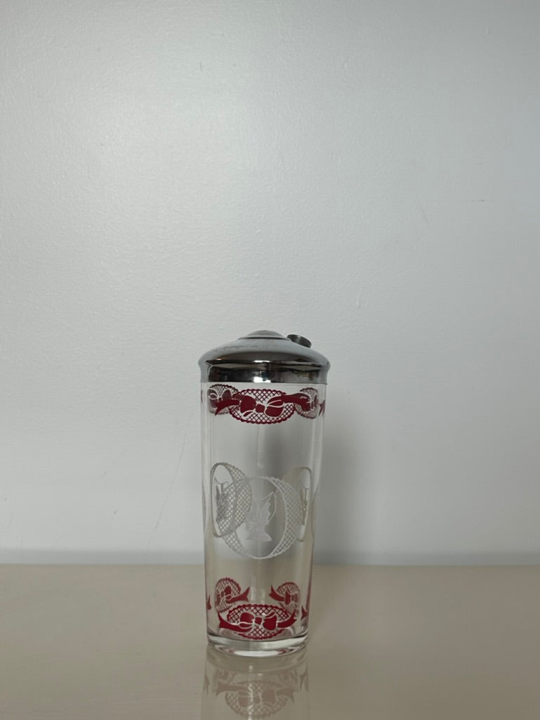 Vintage Cameo, Bonnet and Bows Glass Cocktail Shaker