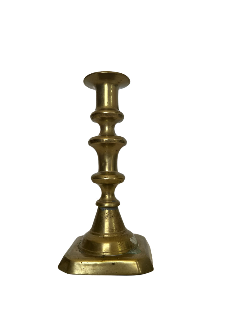 Vintage brass candlestick Square base