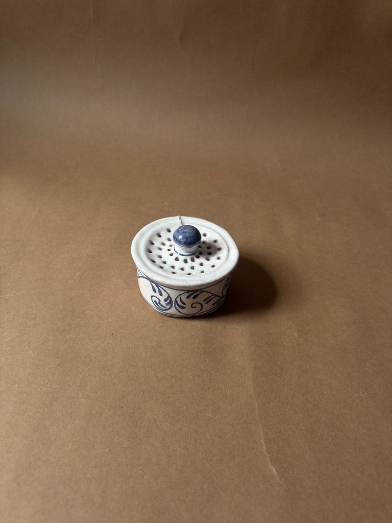Vintage Hand-Painted Perforated Lid Jar