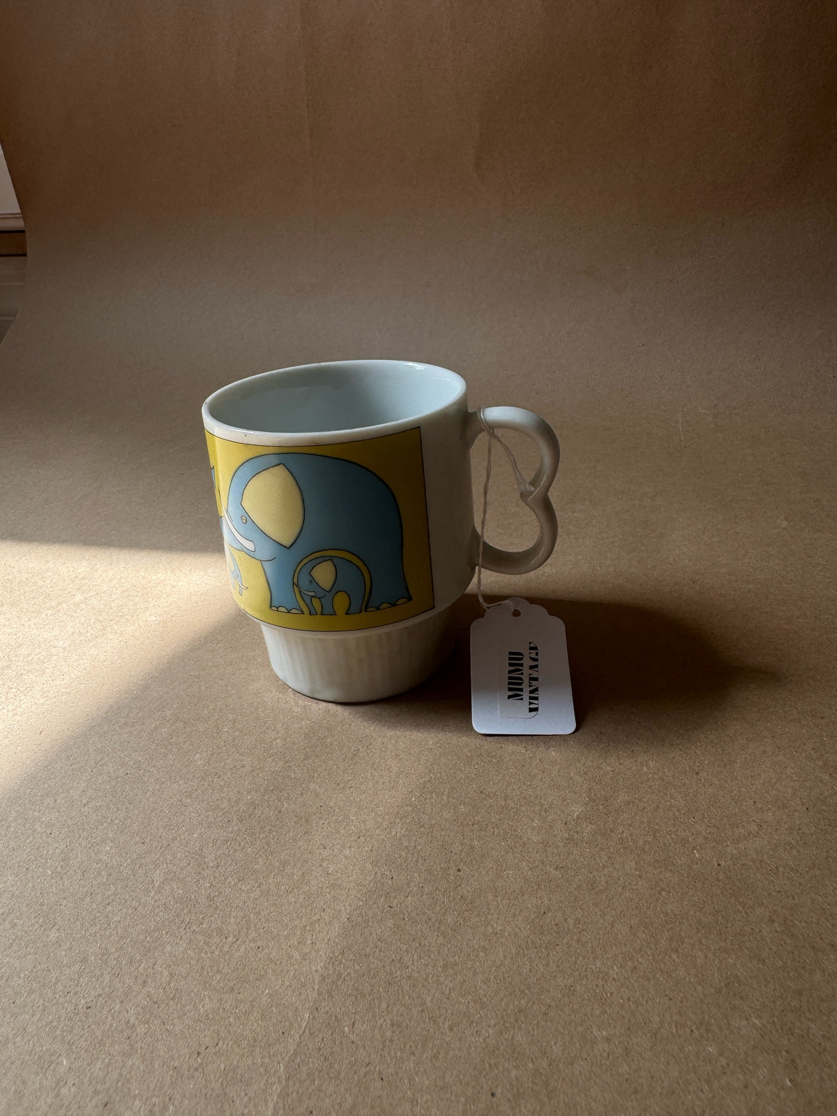 Vintage Elephant-Print Stacking Mug