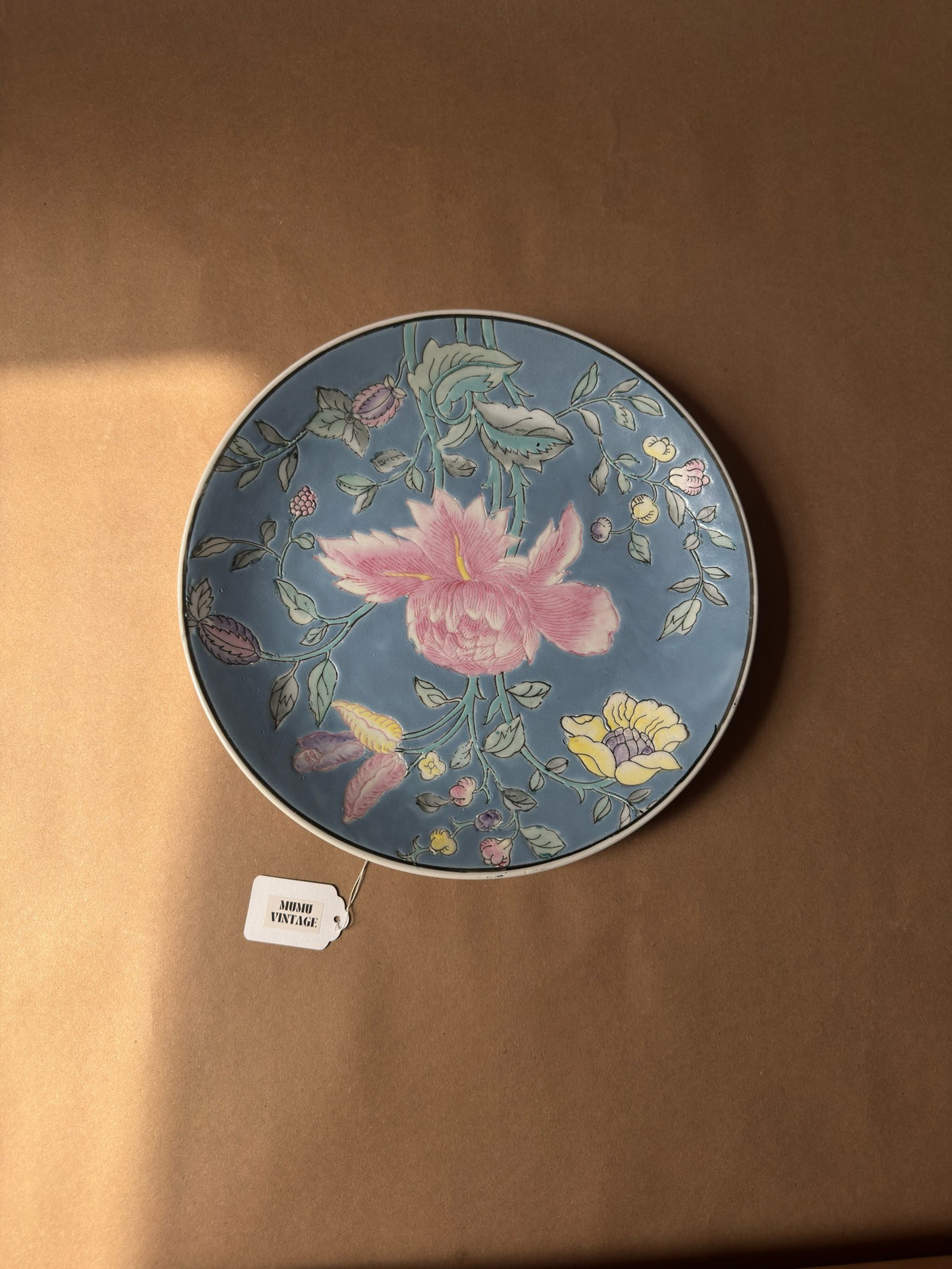 Vintage Chinoiserie Floral Plate