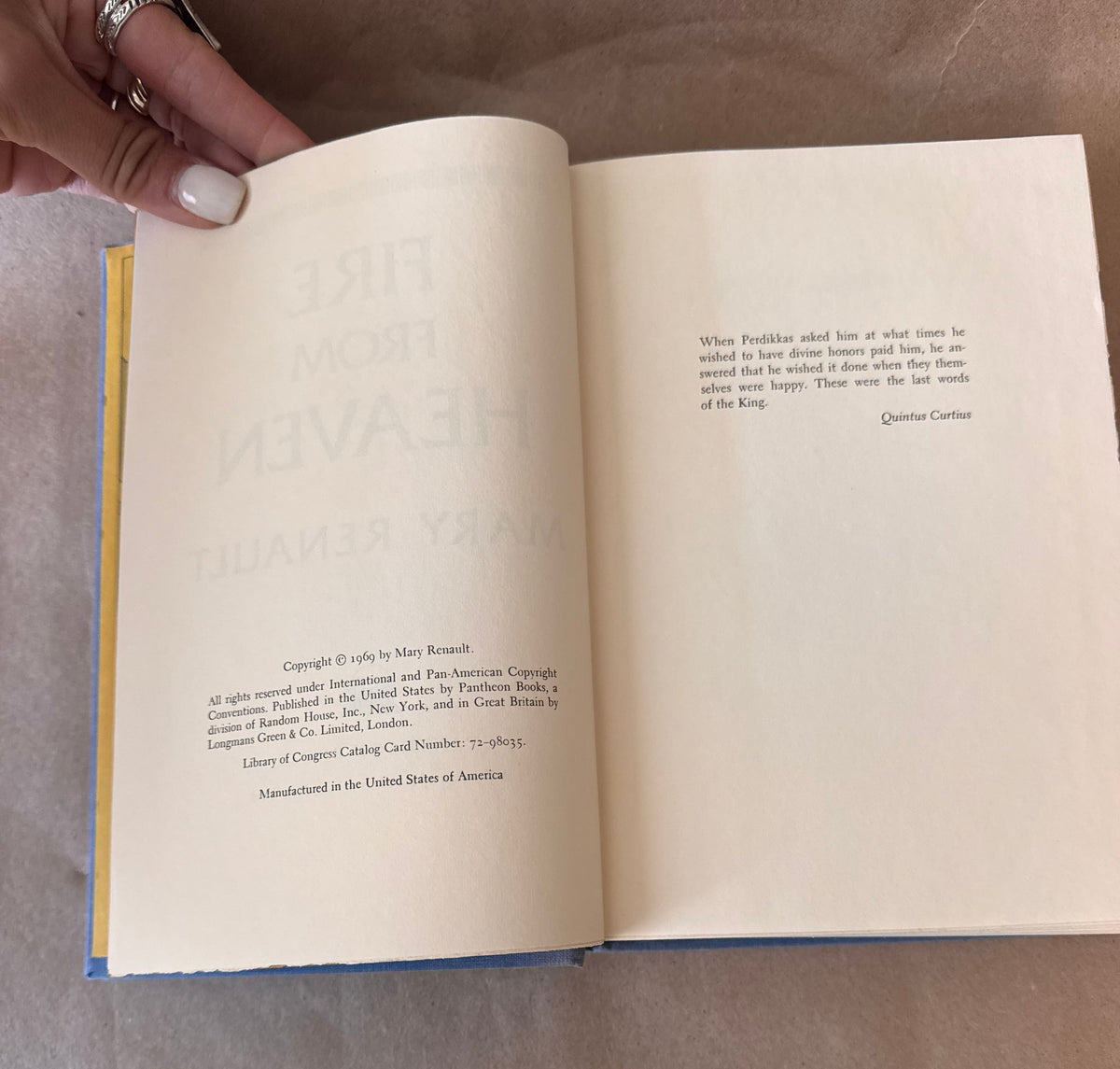 Fire From Heaven by Mary Renault — Pantheon Books Hardcover