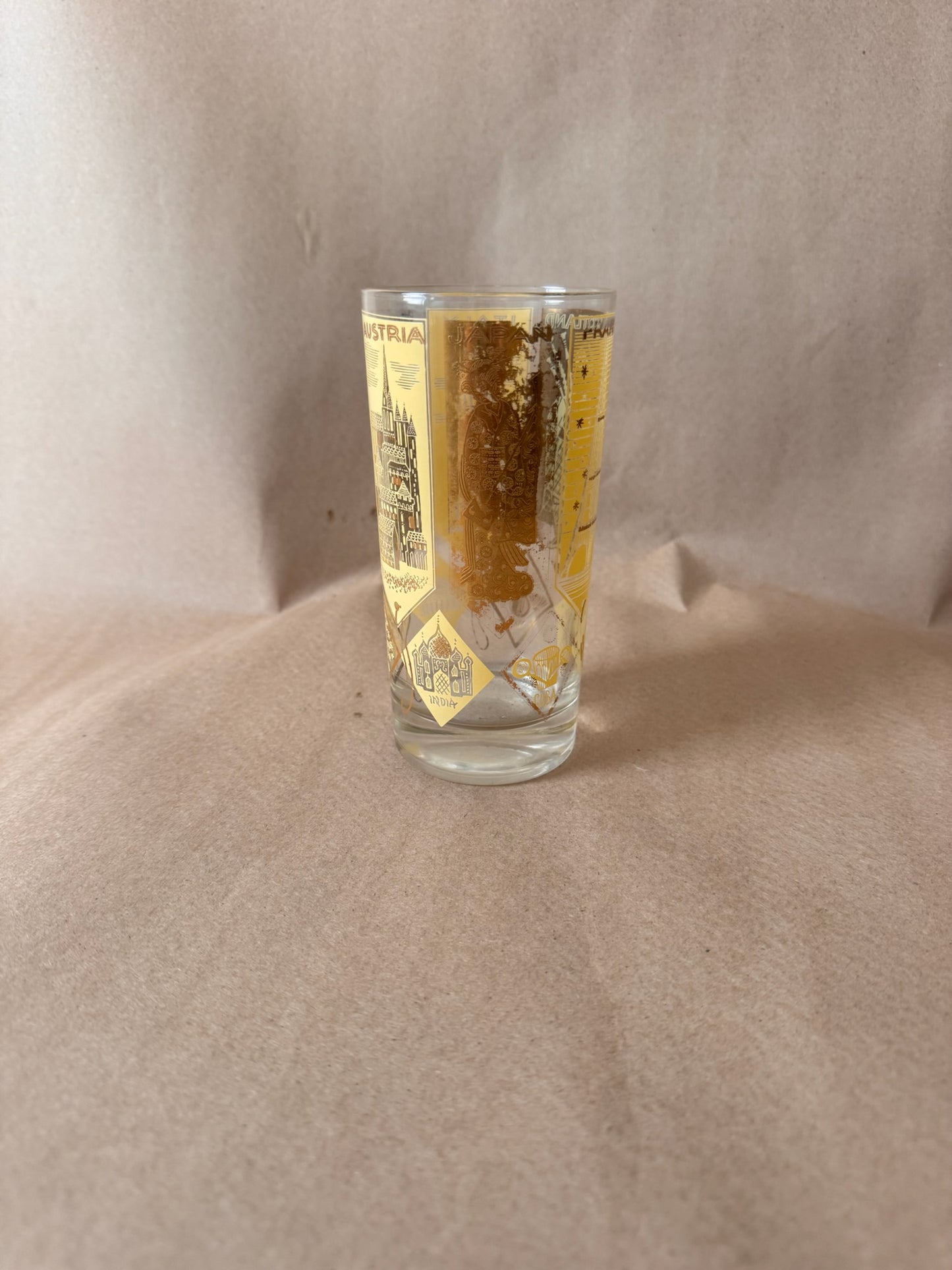 "Countries of the World" Gold Souvenir Tumbler