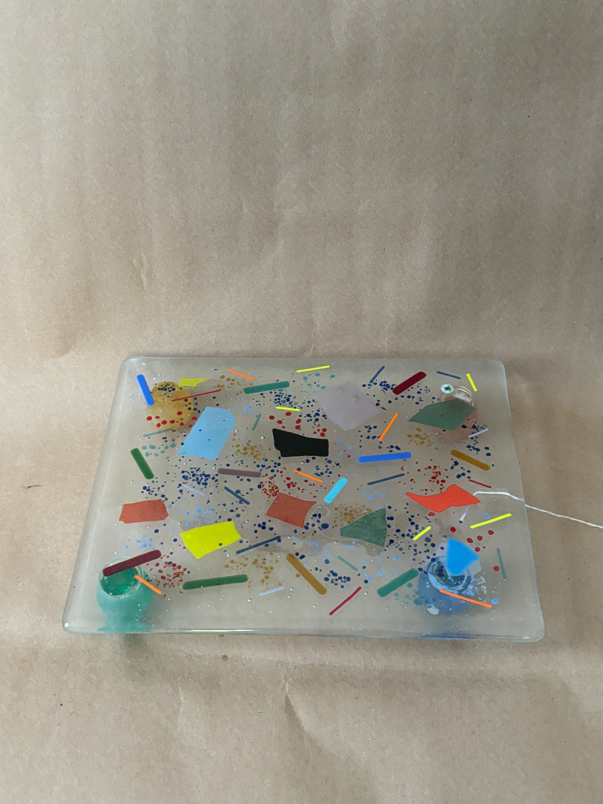 Fused Glass Confetti Tray