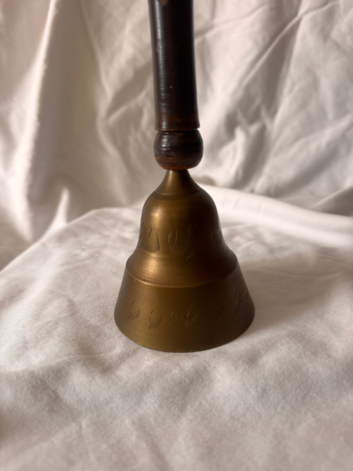 Brass Hand Bell with Turned Wood Handle