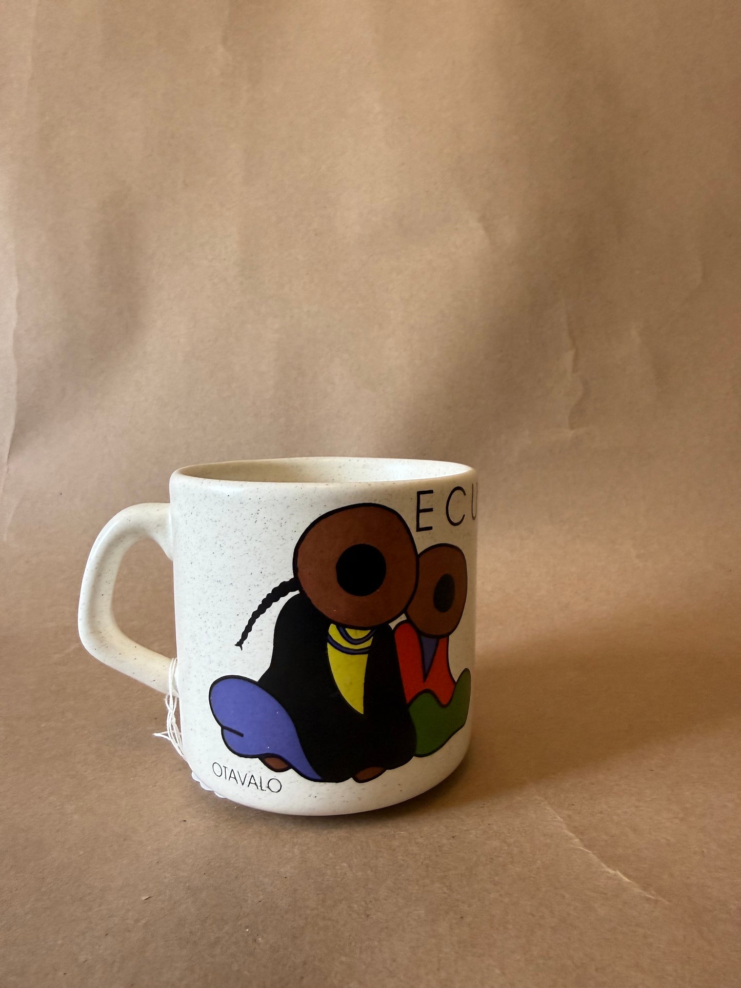 Vintage Ecuadorian Folk Art Mug, Otavalo