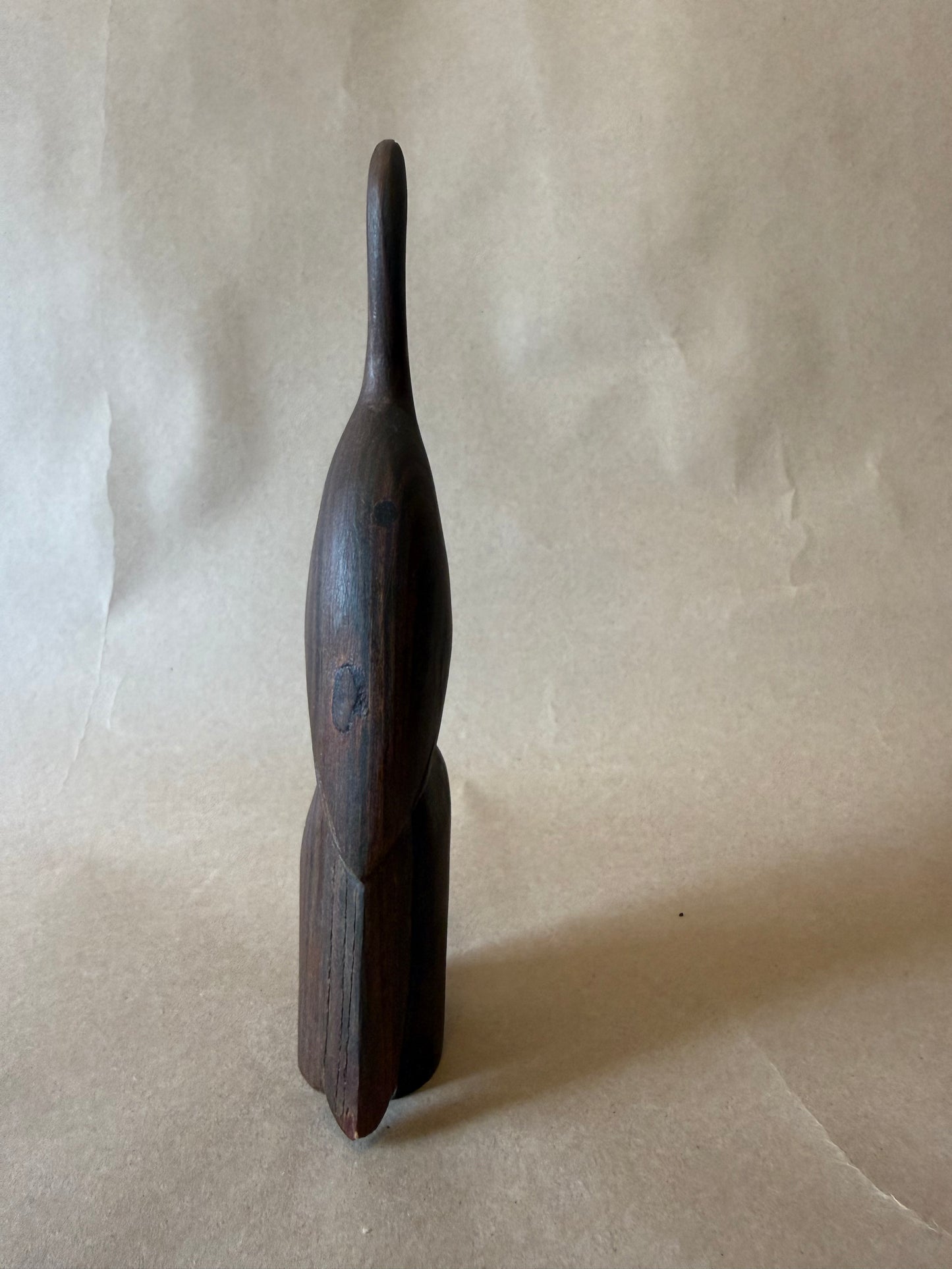 Carved Wood Abstract Bird Figurine