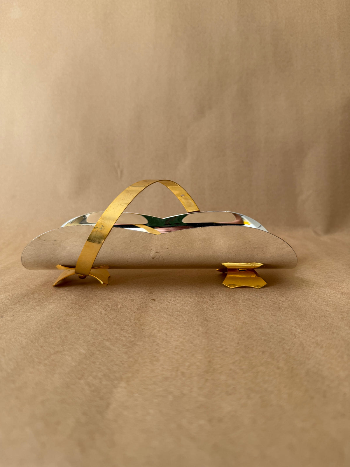 Silver-Plate and Brass Footed Cracker Tray, Italy