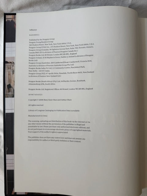 Copyright page, Razorbill 2008 first printing