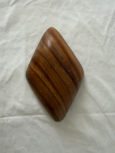 Underside of monkeypod wood diamond dish
