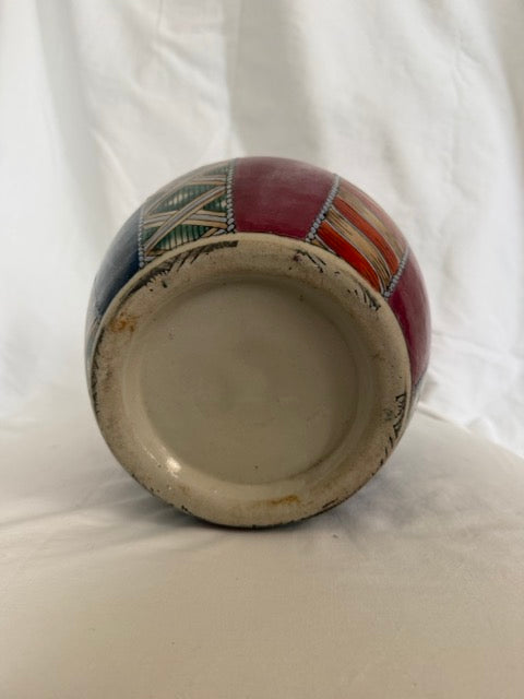 Hand-Painted Porcelain Patchwork Jar Vase