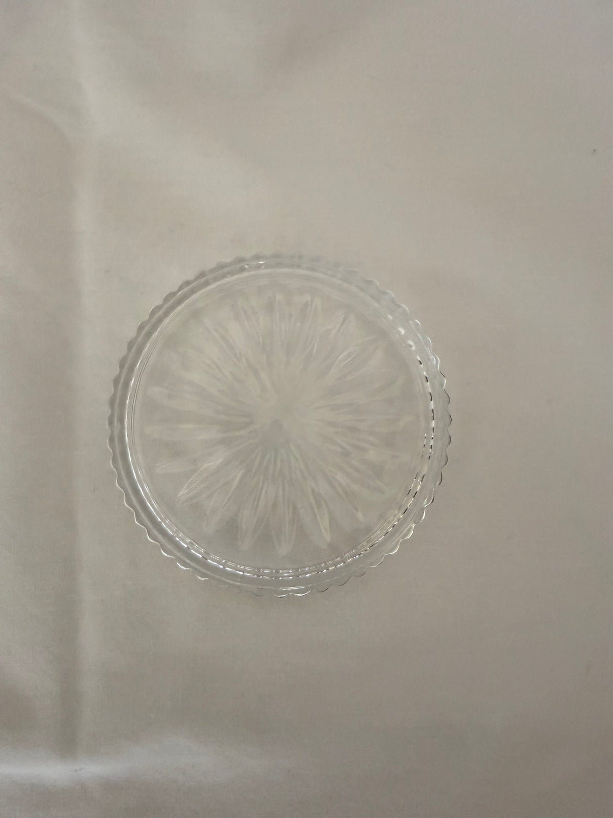 Pressed Glass Sunburst Coaster Dish