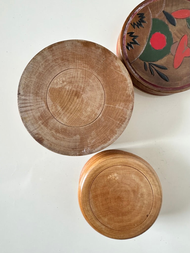 Vintage Set (8) Coasters with Container Made in Japan