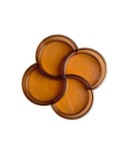 Vintage Dansk Amber Lucite Divided Tray