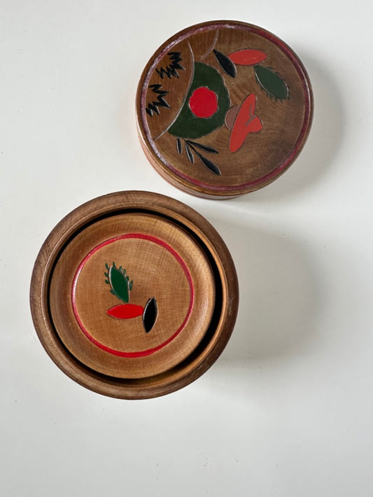 Vintage Set (8) Coasters with Container Made in Japan