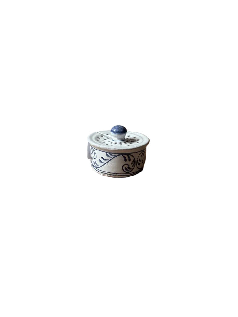 Vintage Hand-Painted Perforated Lid Jar