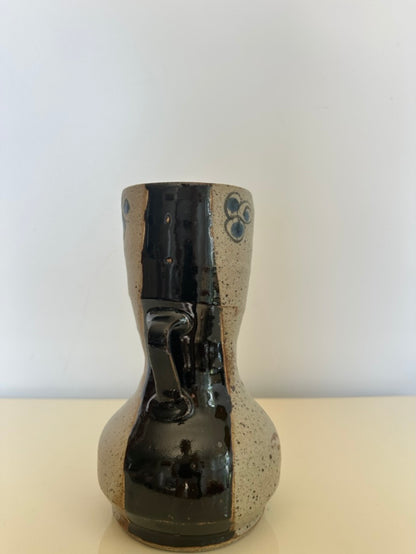 Stunning Stamped Ceramic Vase with Handles