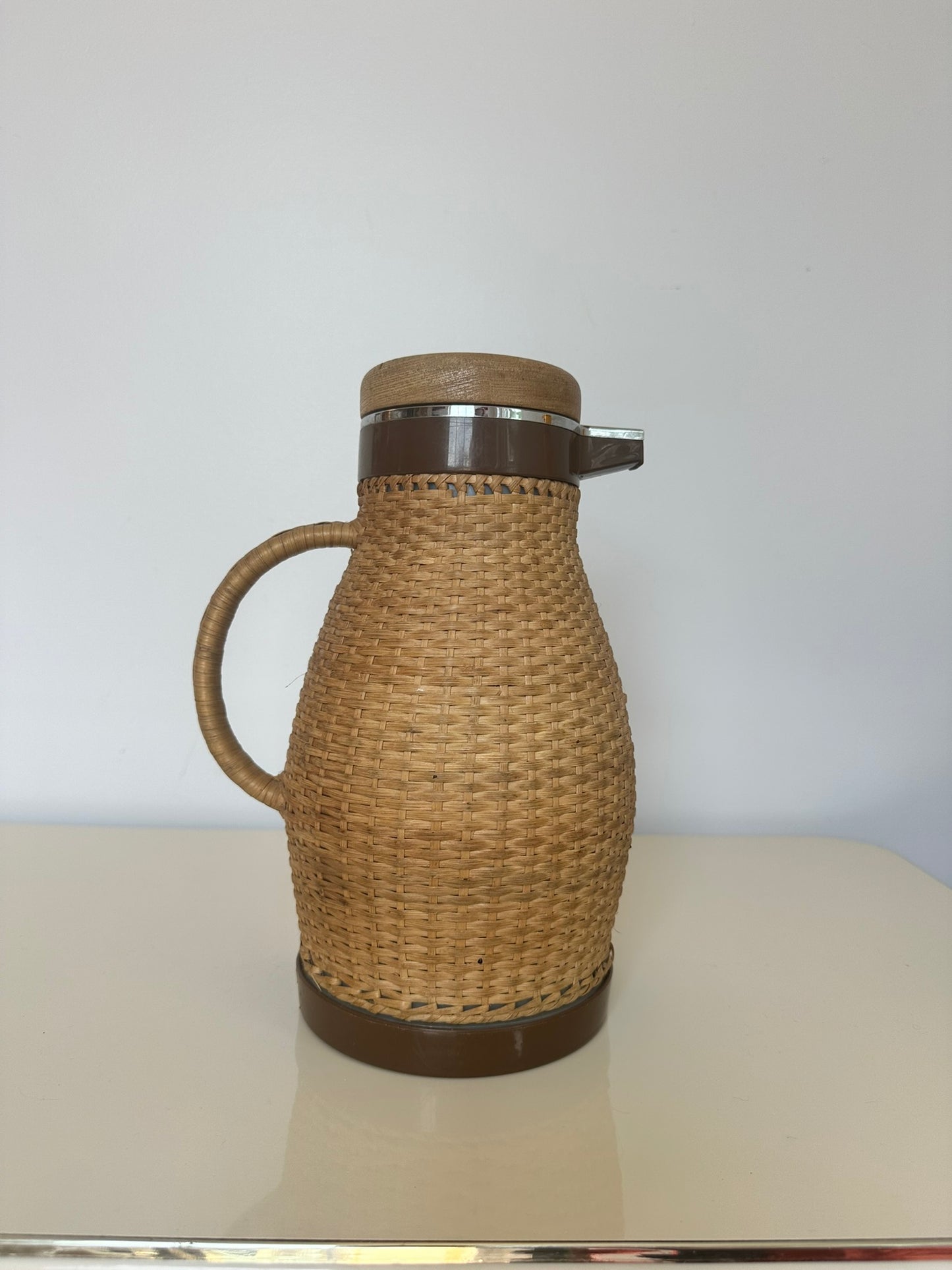 Vintage Wicker Coffee or Tea Thermos