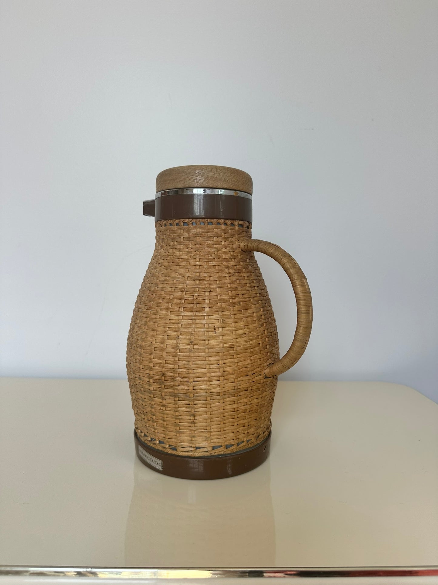 Vintage Wicker Coffee or Tea Thermos