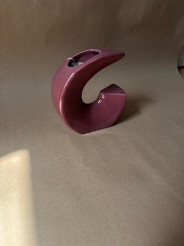 Postmodern Mauve Curved Vase