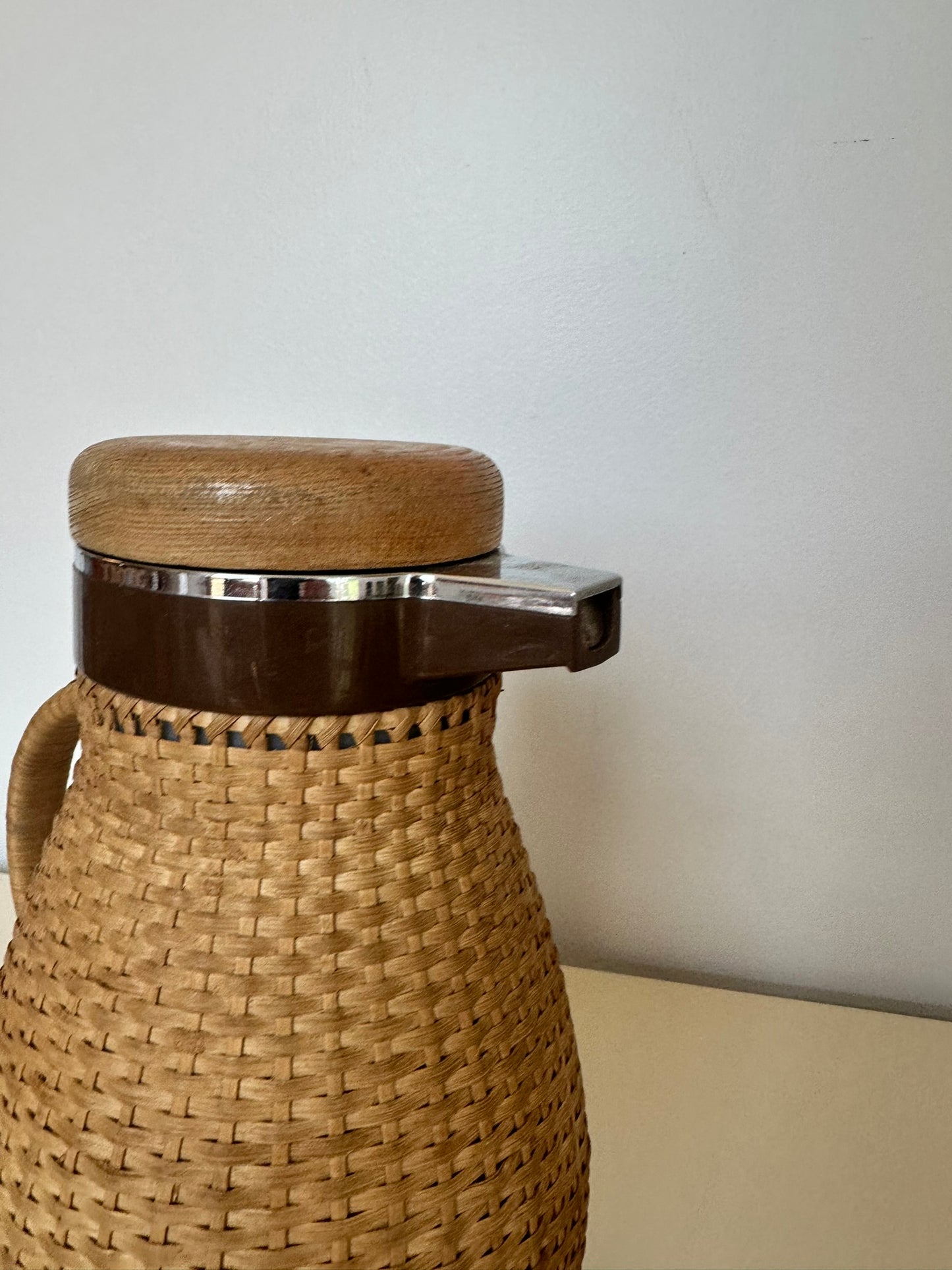 Vintage Wicker Coffee or Tea Thermos