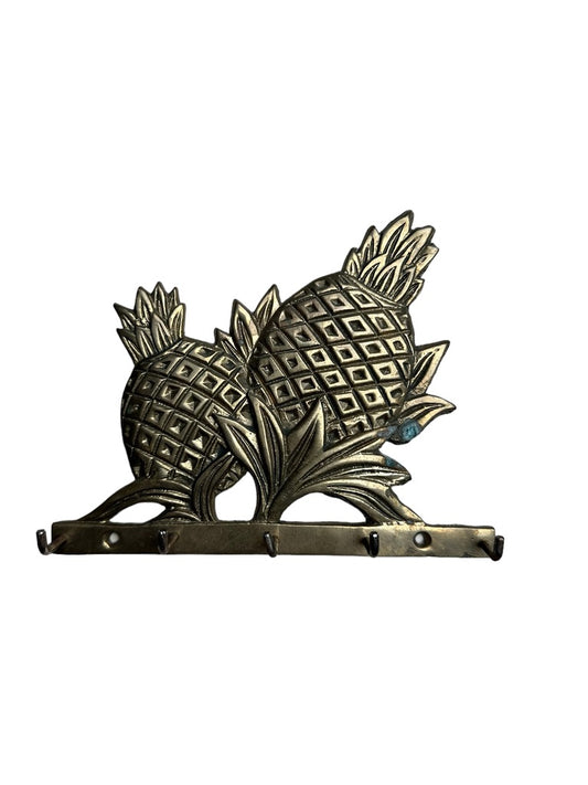 Brass Pineapple Key Ring Holder