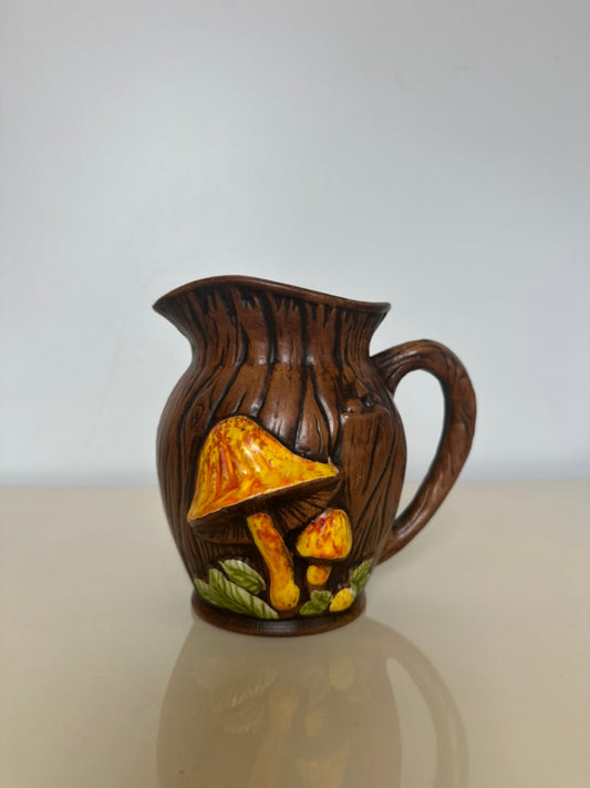 Vintage Treasure Craft Pitcher with Mushrooms