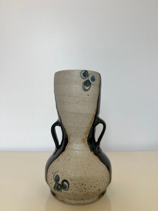 Stunning Stamped Ceramic Vase with Handles