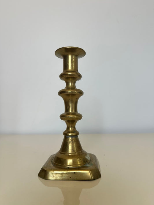 Vintage brass candlestick Square base