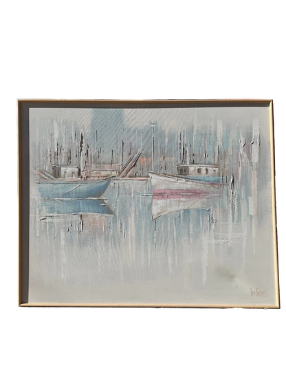 1970s Lee Reynolds Tugboat Painting