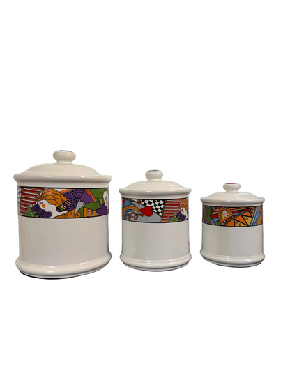 Vintage Vitromaster Metropolitan Ceramic Storage Container Set (3)