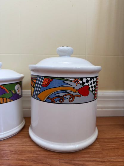 Vintage Vitromaster Metropolitan Ceramic Storage Container Set (3)