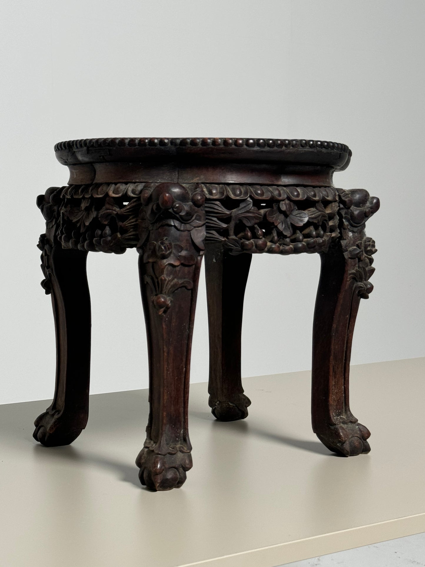 Antique Asian Carved Plant Table