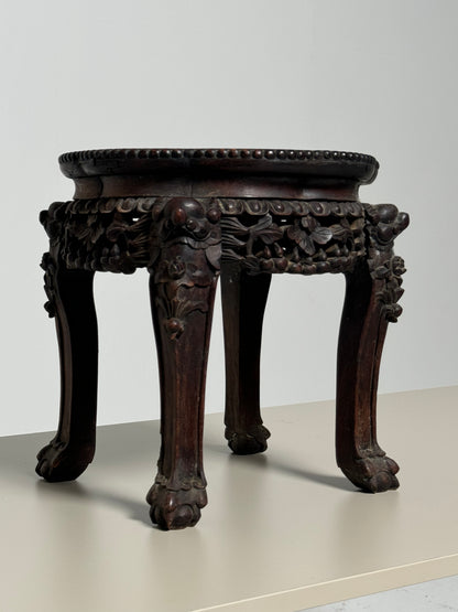 Antique Asian Carved Plant Table