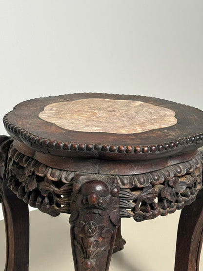 Antique Asian Carved Plant Table