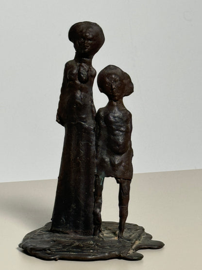 Brutalist Sculpture Parent and Child, signed