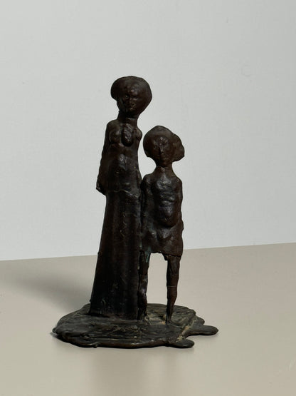 Brutalist Sculpture Parent and Child, signed
