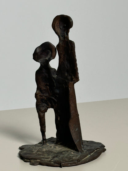 Brutalist Sculpture Parent and Child, signed