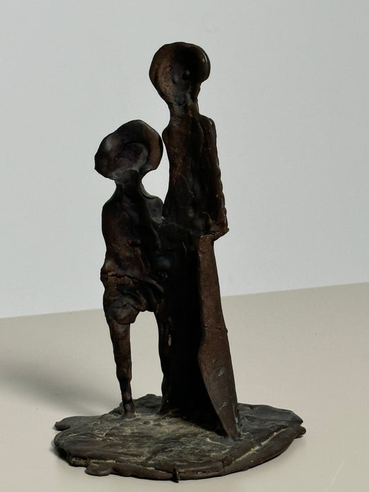 Brutalist Sculpture Parent and Child, signed