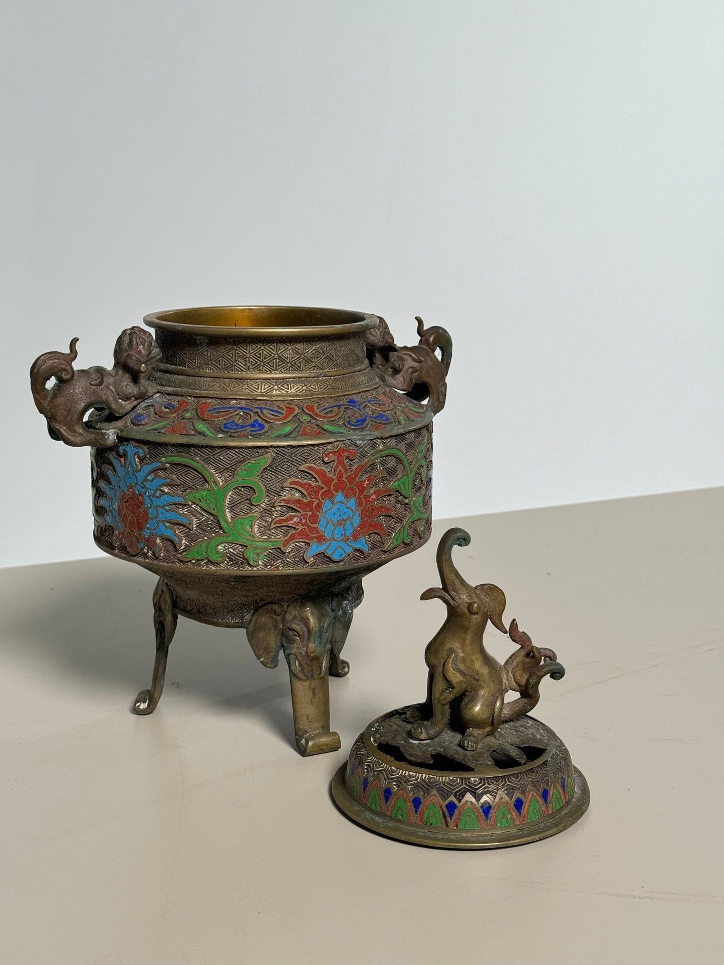 19th Century Cloisonne Bronze Incense Burner