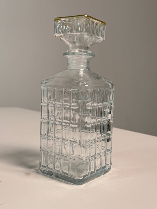 Crystal Decanter with Brass accent Top