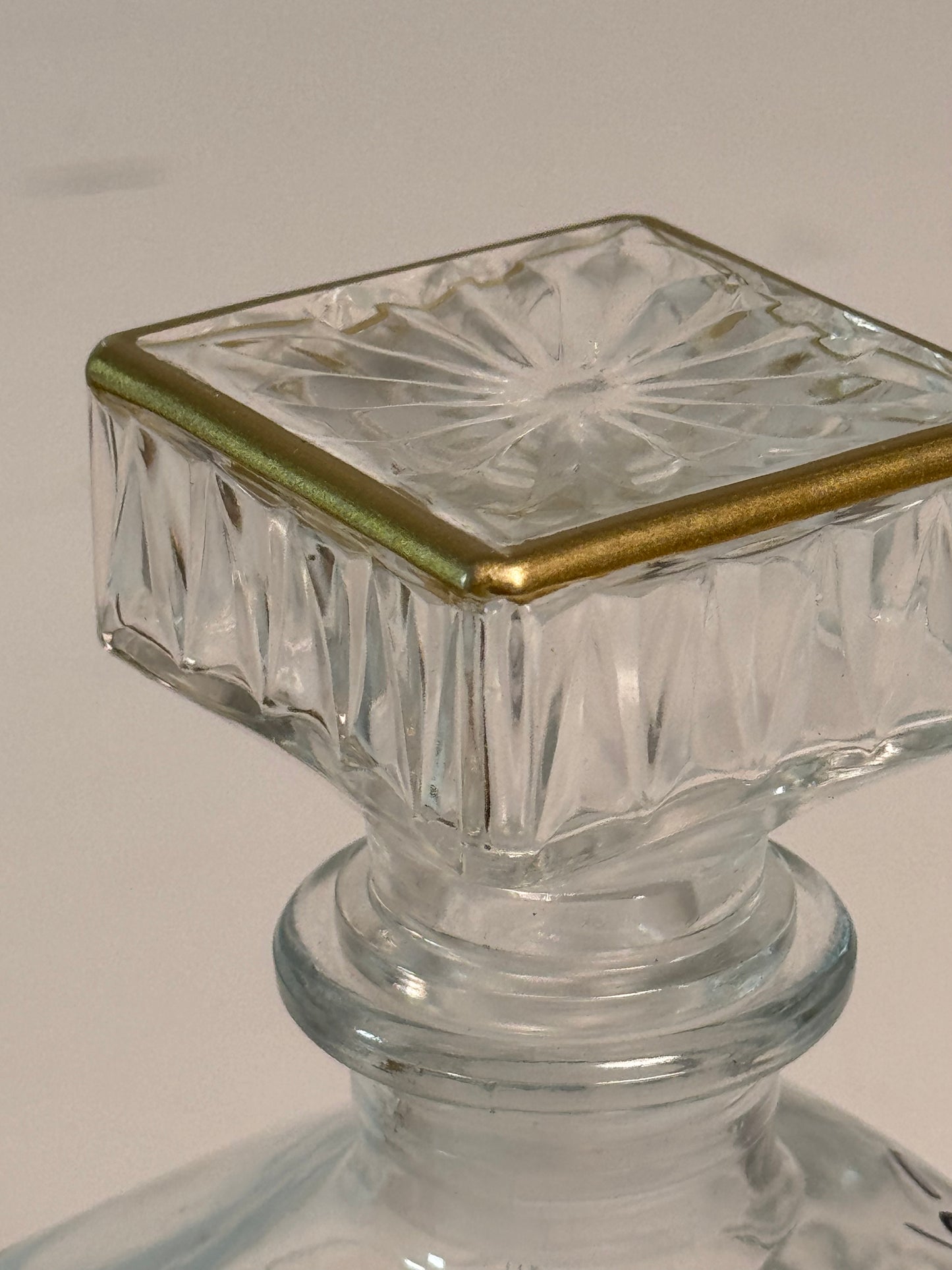 Crystal Decanter with Brass accent Top