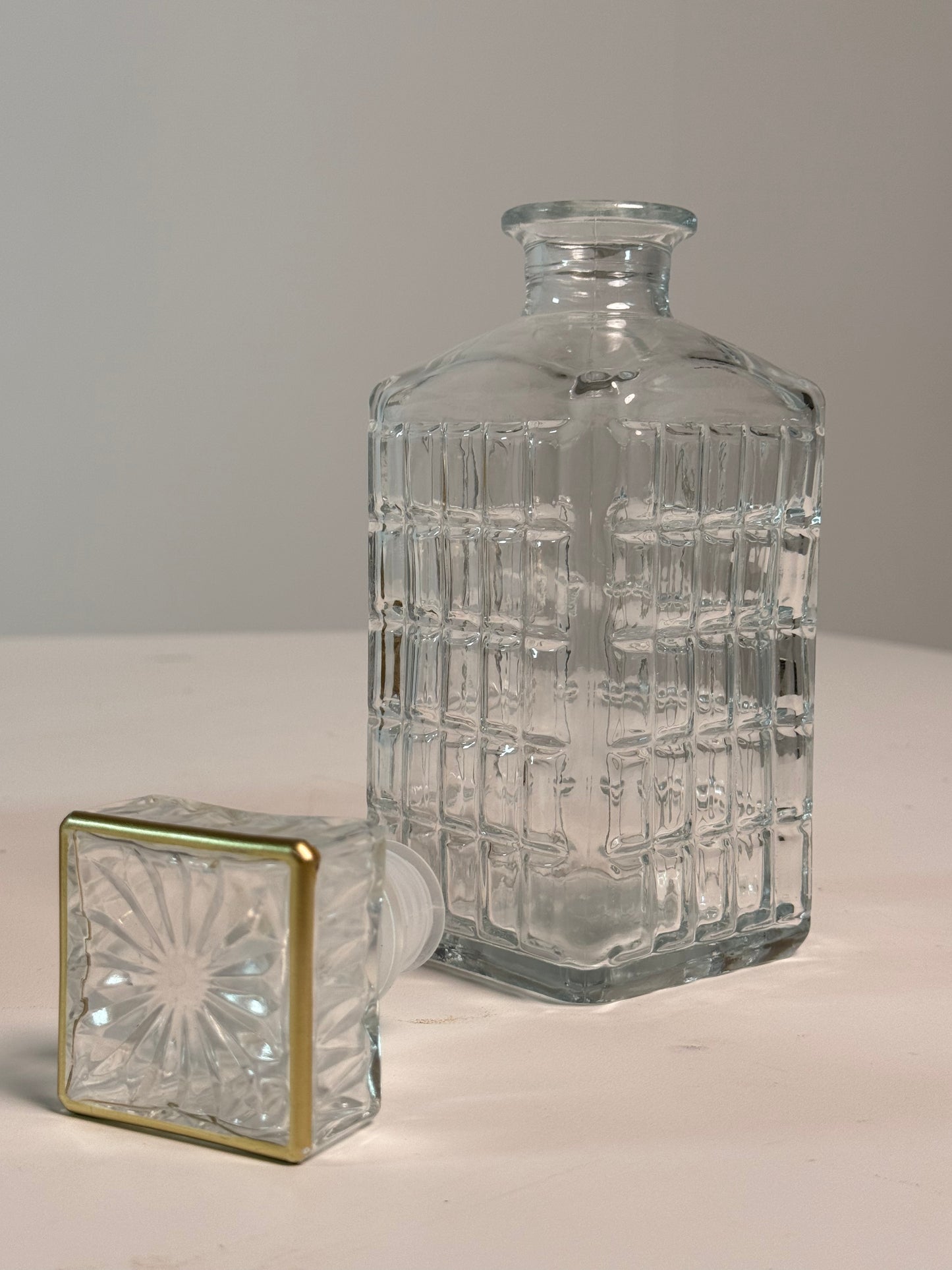 Crystal Decanter with Brass accent Top