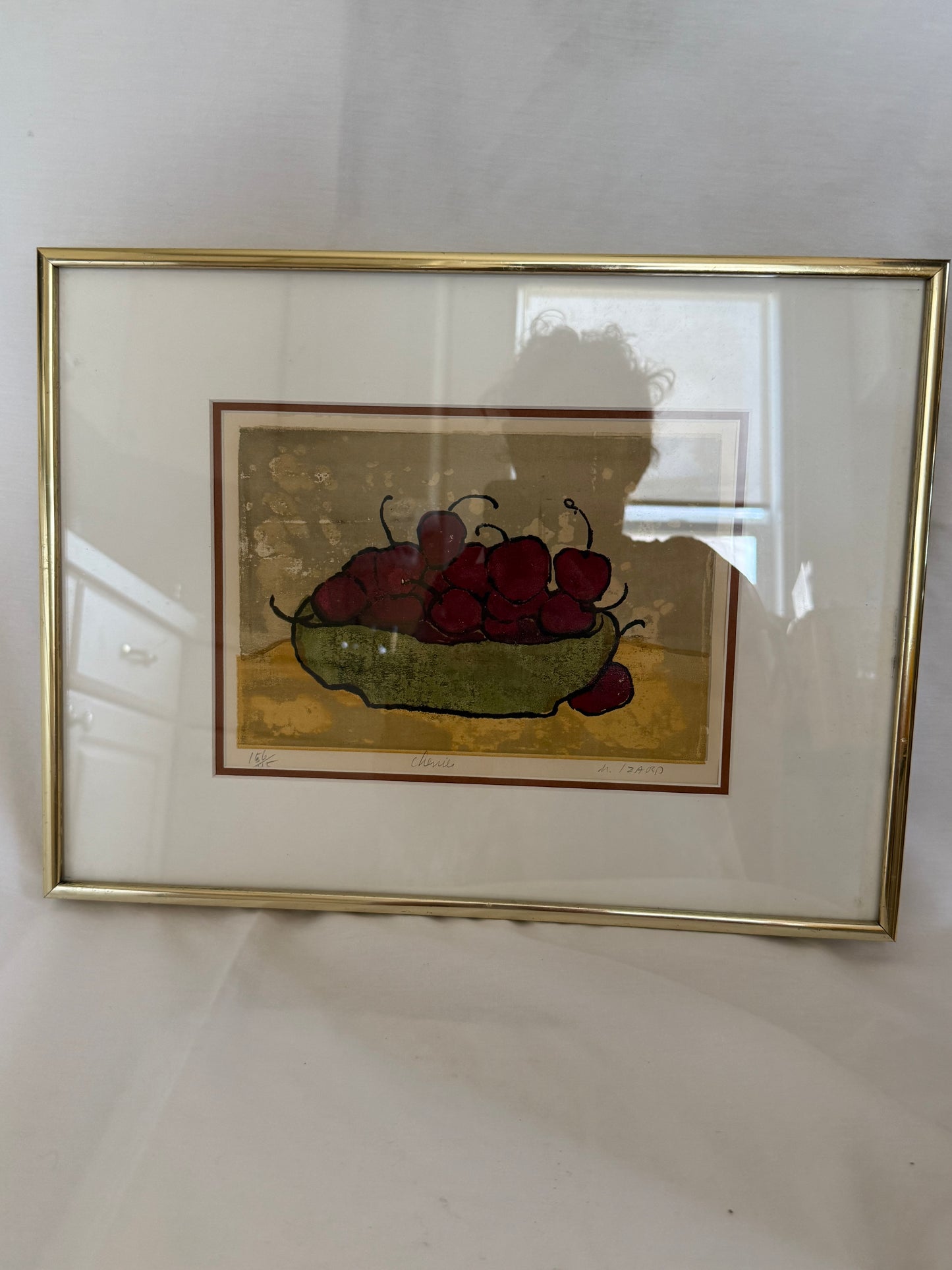 M. Izard "Cherries" Signed Limited Edition Etching, Framed