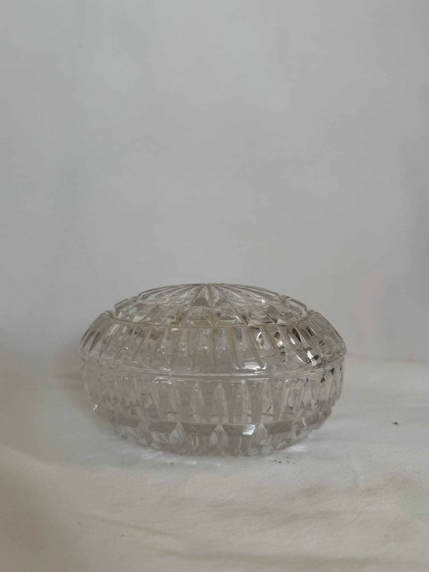 Pressed Glass Round Covered Dish