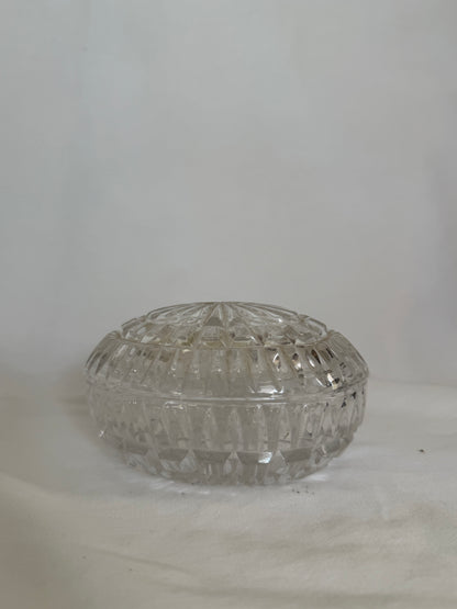 Pressed Glass Round Covered Dish