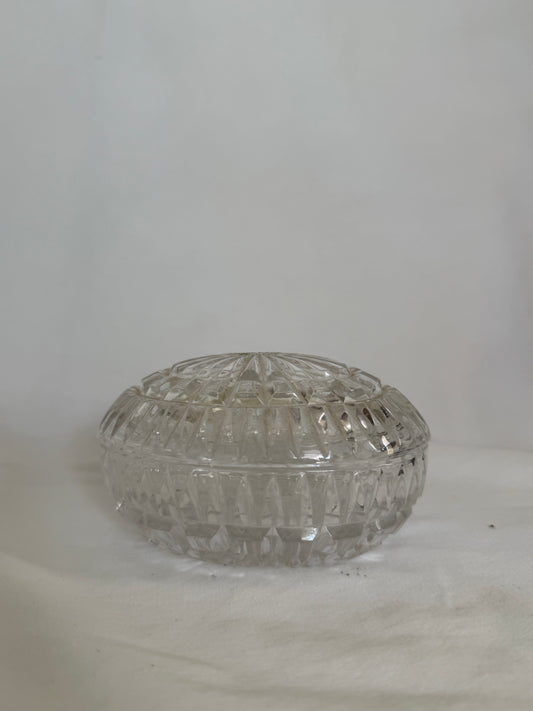 Pressed Glass Round Covered Dish