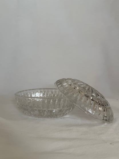 Pressed Glass Round Covered Dish