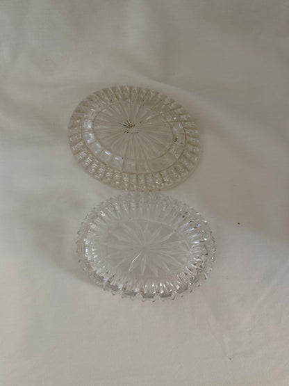 Pressed Glass Round Covered Dish